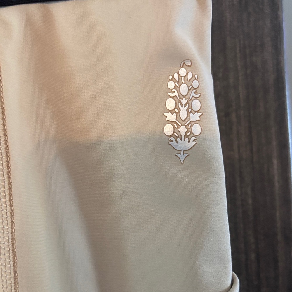 Free People Cream High-Rise Leggings with Branded Waistband - Picture 3 of 5